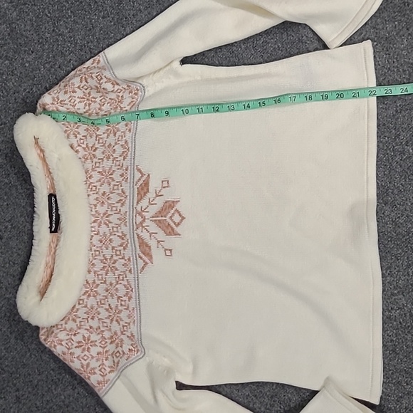 Norton Mcnaughton Snowflake Sweater with Furry Collar  XL - Picture 4 of 6